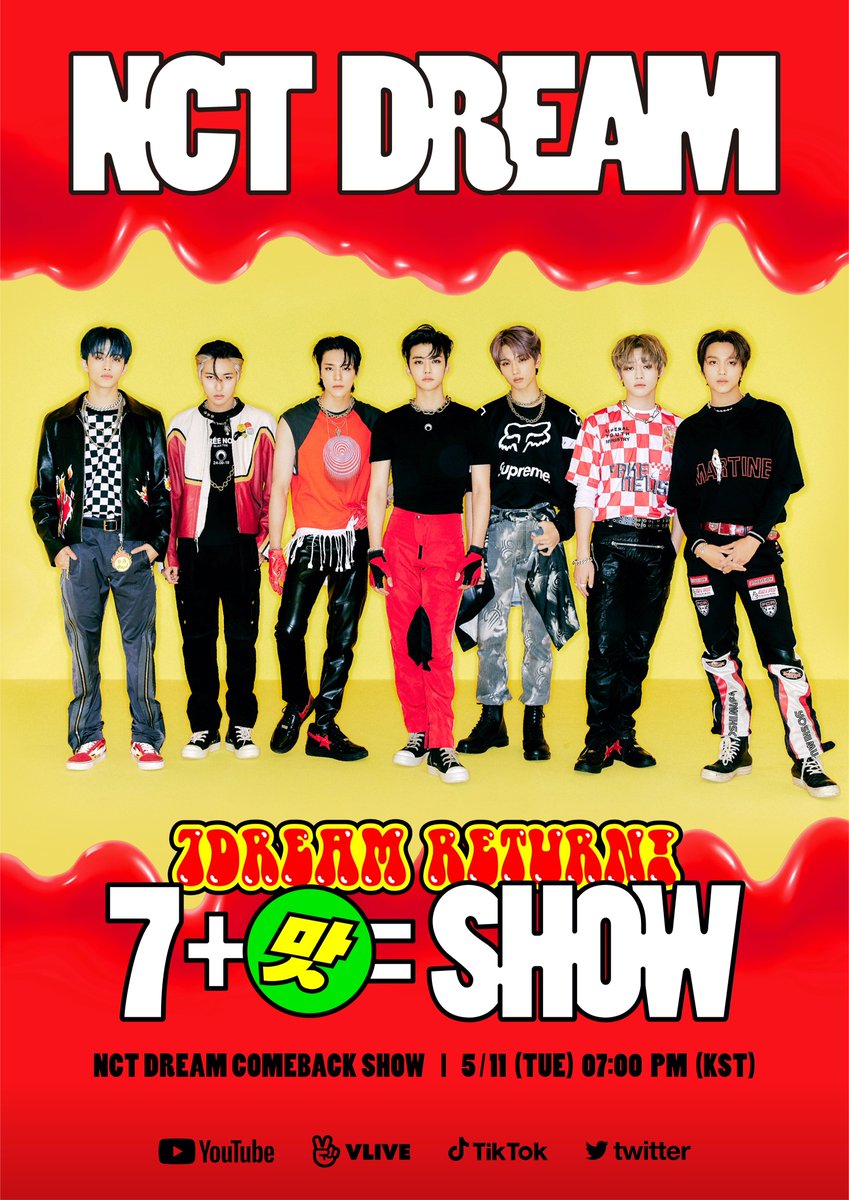 timetomkk's tweet photo. 210503 NCT DREAM 공계
NCT DREAM COMEBACK SHOW 
[7DREAM RETURN! 7+맛=SHOW] 포스터

#마크 #MARK https://t.co/i0FK8C7Qa3
