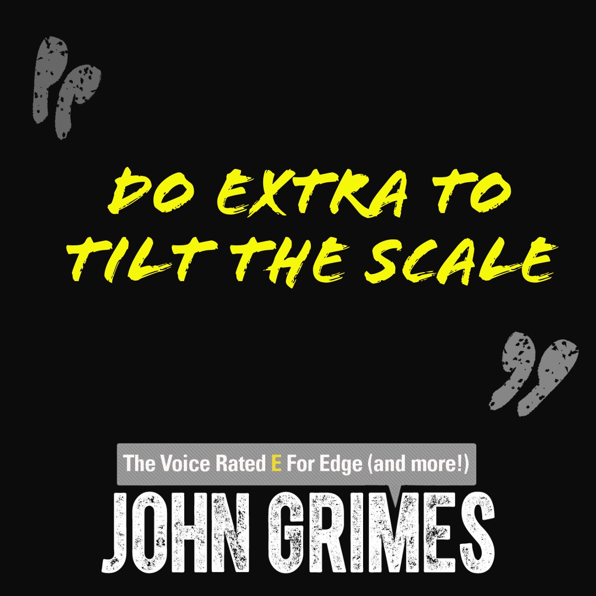 EXTRA
I’ve been a competitor my whole life. How do you win? It’s in the marginal increases where you outdistance the pack. 

E-E-E

Your EARS have ENJOYED John’s voice on a promo, commercial, or narration. EMAIL, call, or text John about your next EPIC project!