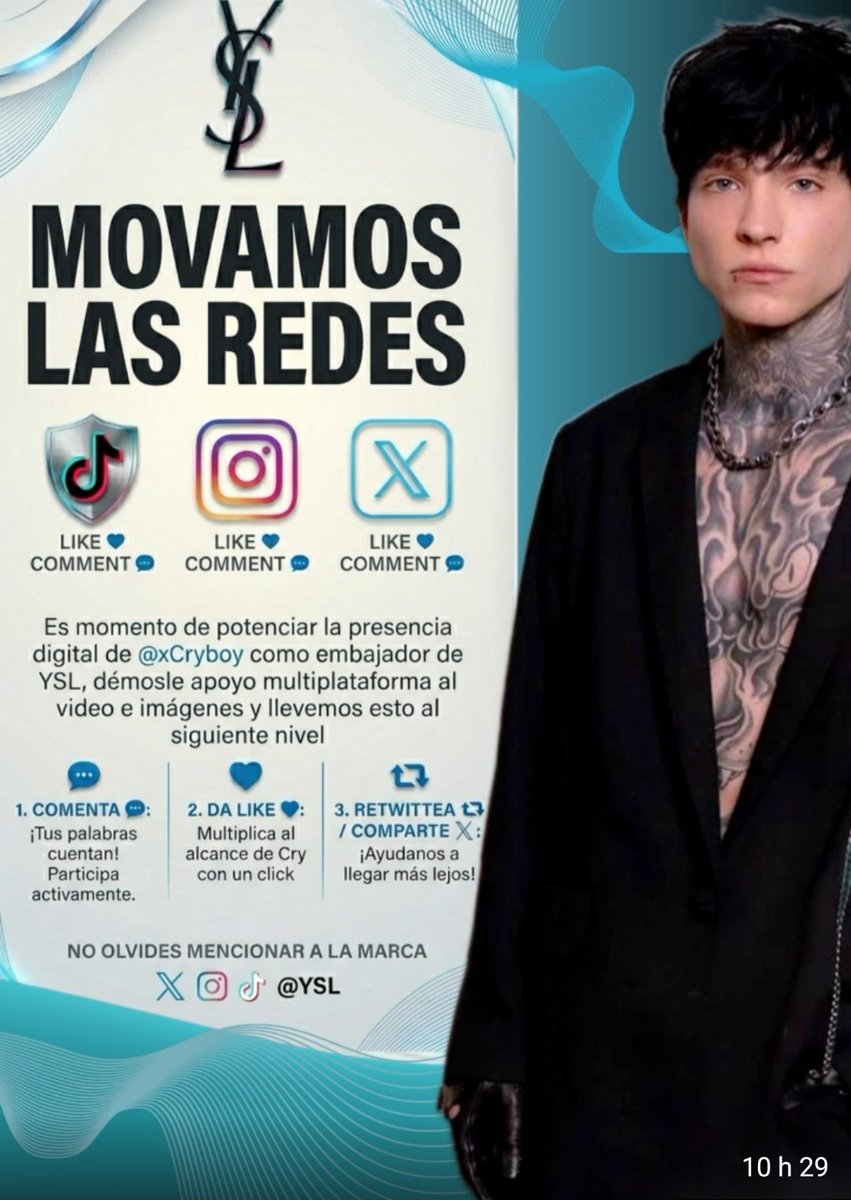 !!!!!!!! A trabajar Cryboyers  !!!!!!!!
Movamos las redes de nuestro embajador de YSL
instagram.com/p/DX0OfFwAJOx/…
