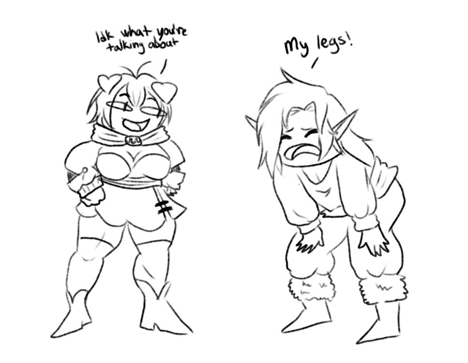 The day after <a href="/ElfMerchantLux/">Lux'Vera, The Elf Merchant (VTUBER) 🇵🇷</a> did 90 squats on stream be like