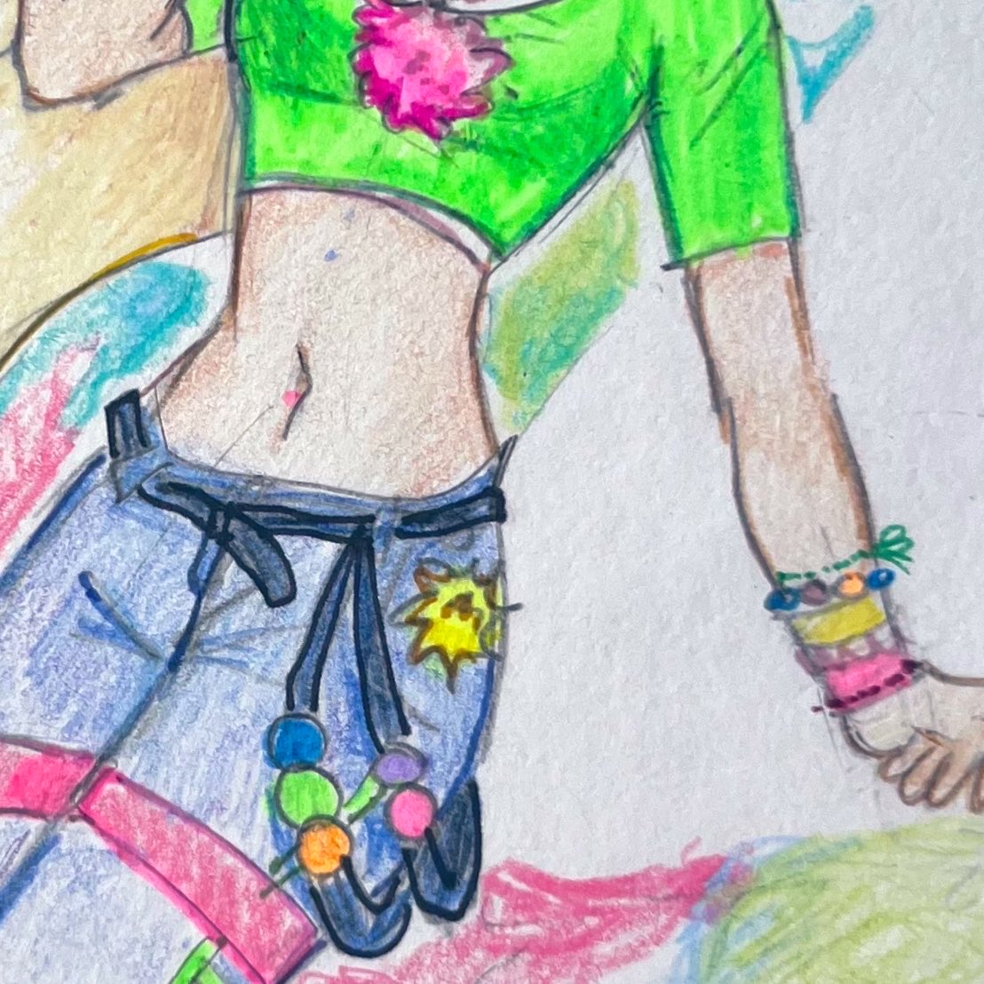 rrefrain_'s tweet image. I know this pretty rave girl… 💚🩷
#ravergirl #traditionalart