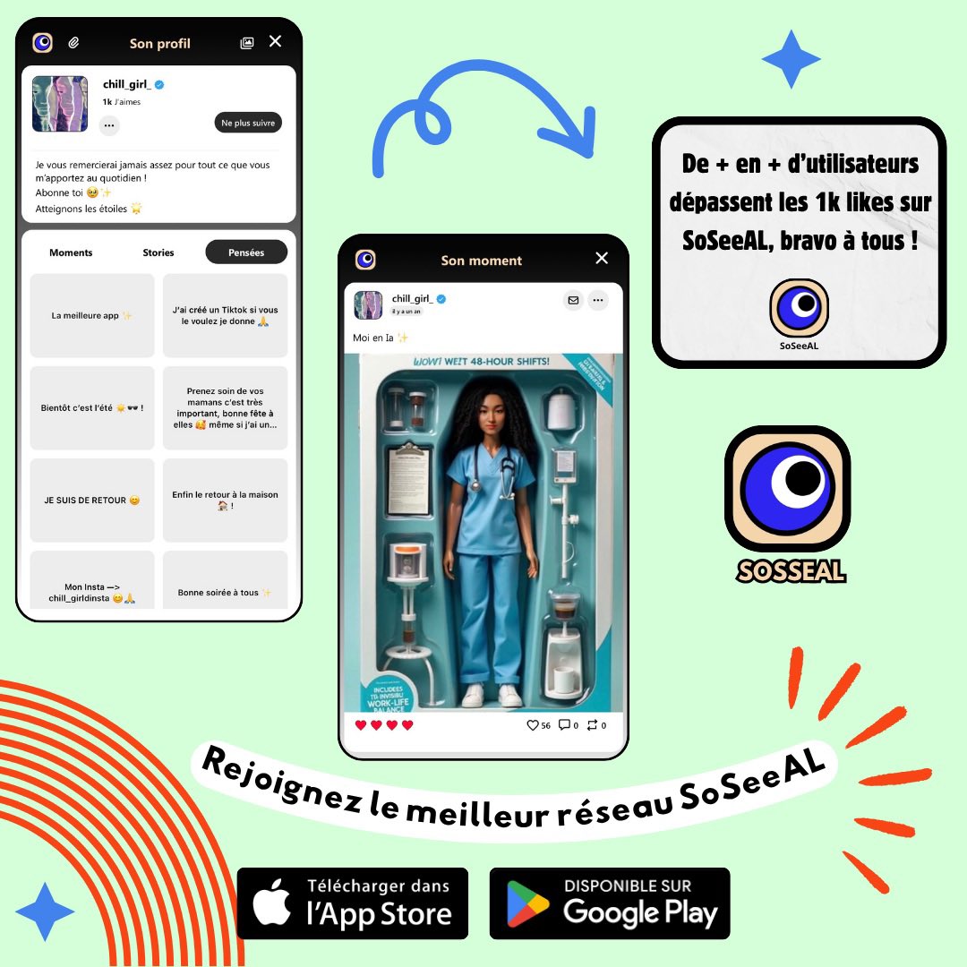 app_soseeal's tweet image. Les 1k likes deviennent la norme sur SoSeeAL, la communauté pousse les contenus toujours plus loin, continuez comme ça 👏🔥 #SoSeeAL #Communauté #Engagement #Créativité