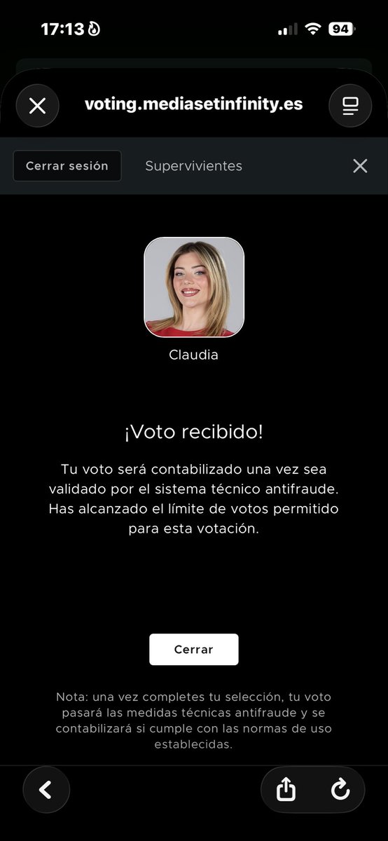 Realitero's tweet photo. todavía no había votado a este reina.

Salvar Claudia Chacón. https://t.co/10ZueFs8Ci