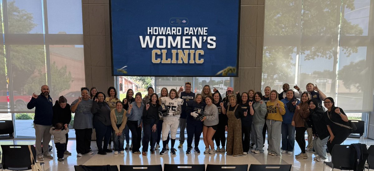 hputxfootball's tweet photo. First Annual Howard Payne Football Women’s Clinic!

What a great time of fellowship with our football moms and supporters! We learned about the offense and defense, walked through a run play, and had our football equipment race!

#StingEm
#TearOffTheRoof https://t.co/Li9XuUkBvf