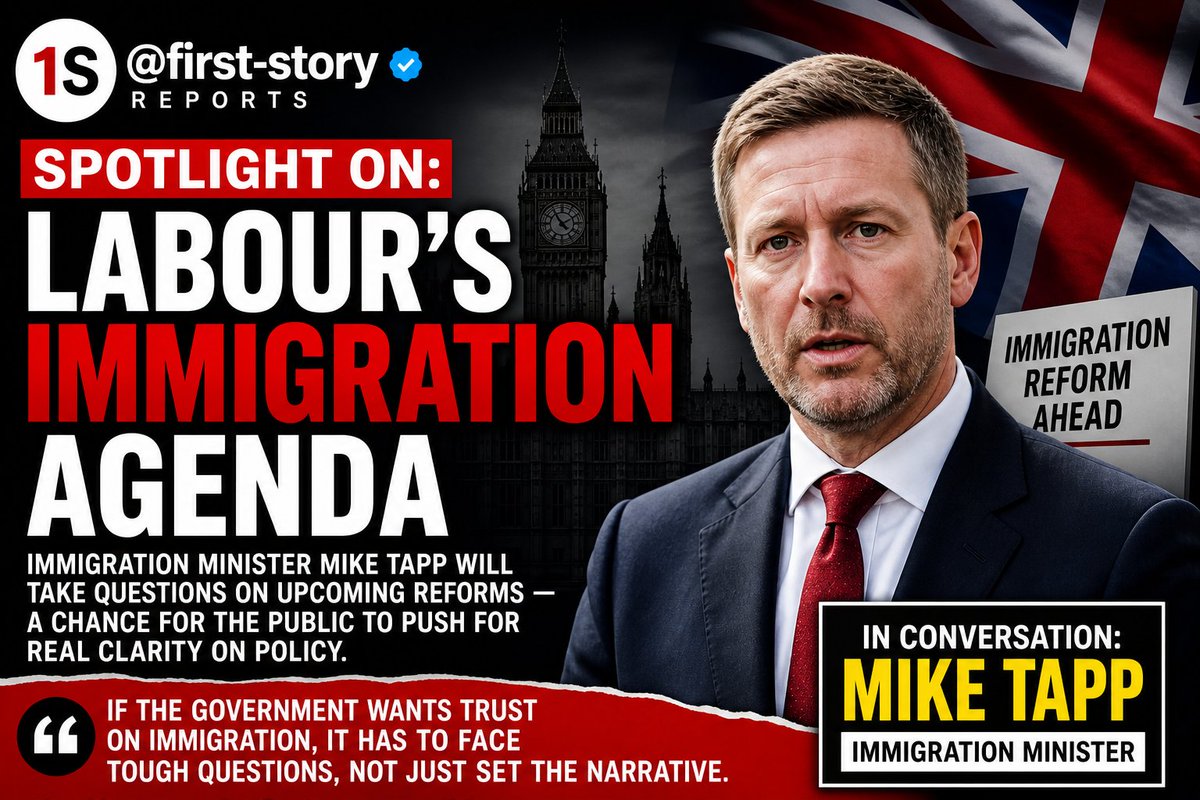 FirstStoryX's tweet photo. Labour’s immigration agenda is about to be put under the spotlight.

Immigration Minister Mike Tapp will be taking questions on upcoming reforms, a chance for the public to push for real clarity on policy.

If the government wants trust in immigration, it has to face tough questions, not just set the narrative.