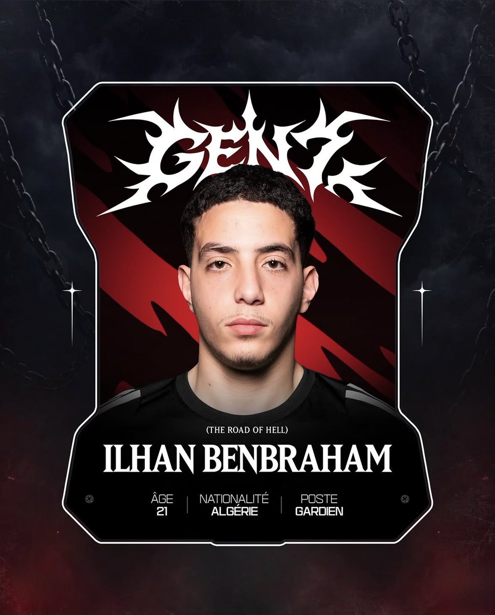 Gen7_kl's tweet photo. 🚨Officiel | Ilhan Benbraham remplace YONNI BOUGUERRA et rejoint la Generation Seven 🧤 https://t.co/romRruKLVj