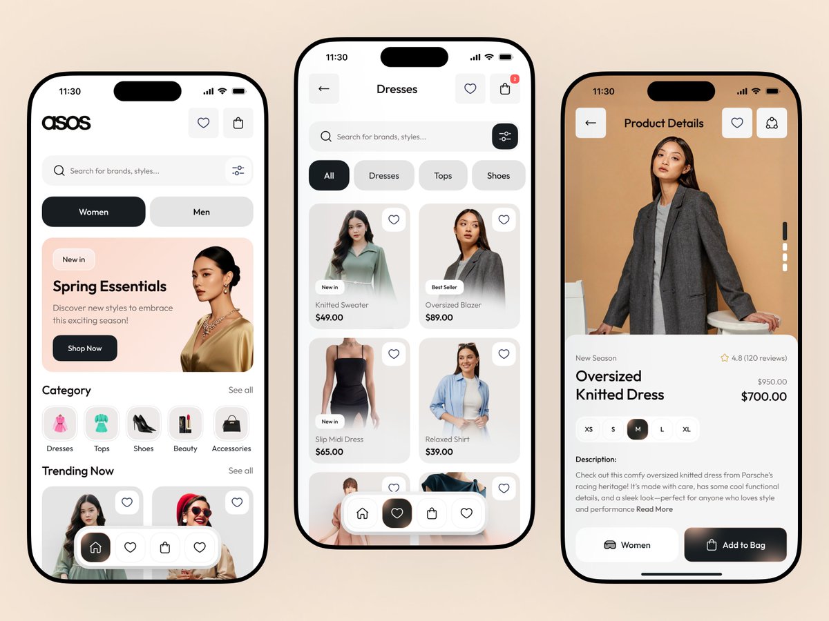 RubelUix's tweet image. Redesigned the ASOS experience.

Clean UI. Better flow. More conversion-focused.

Fashion ecommerce—but smarter. 🖤

#uiux #appdesign #ecommerce #founder