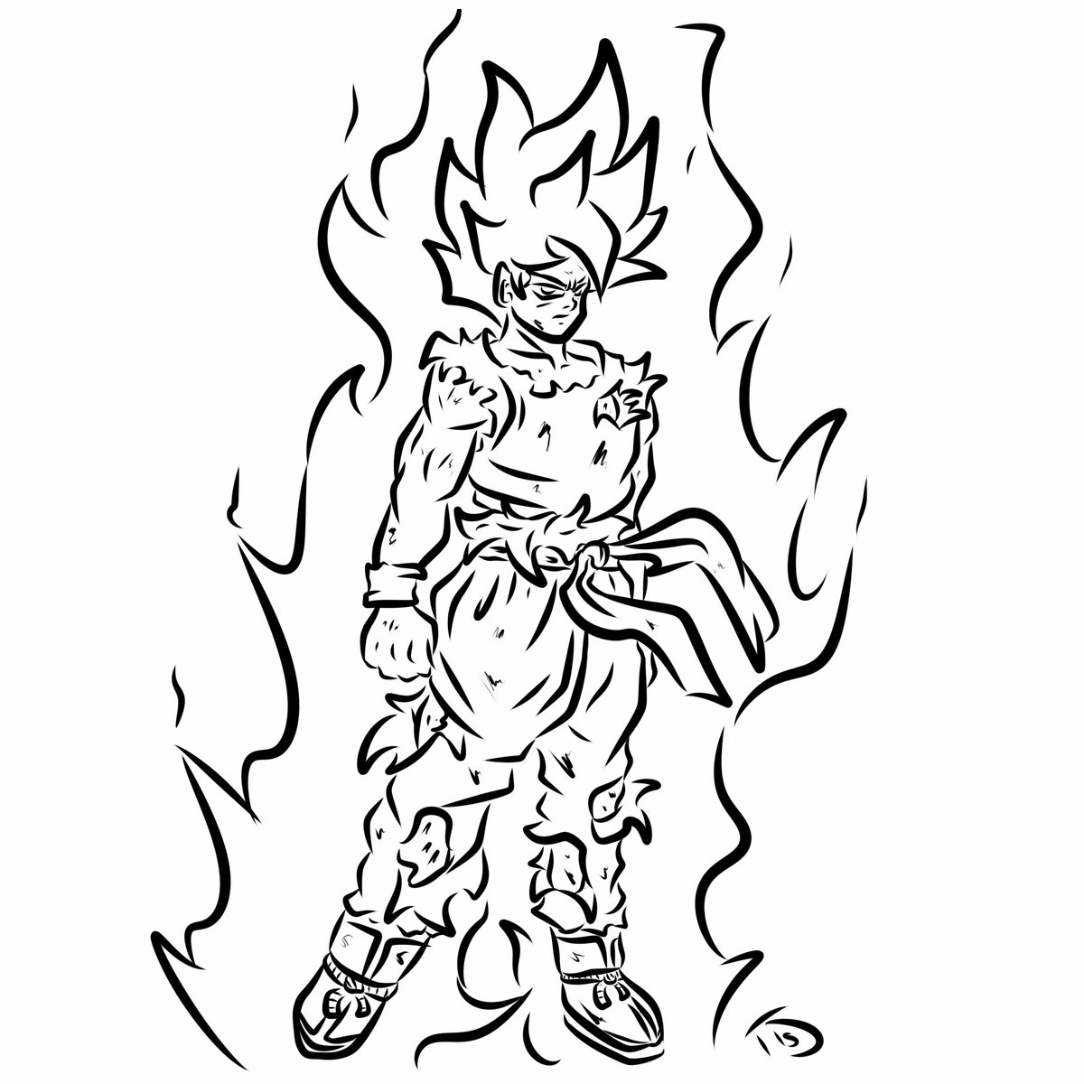 DiegoSaTor's tweet image. Super Saiyan Goku WIP #dragonballz #dbz #goku #fanart #artㅤㅤㅤㅤ