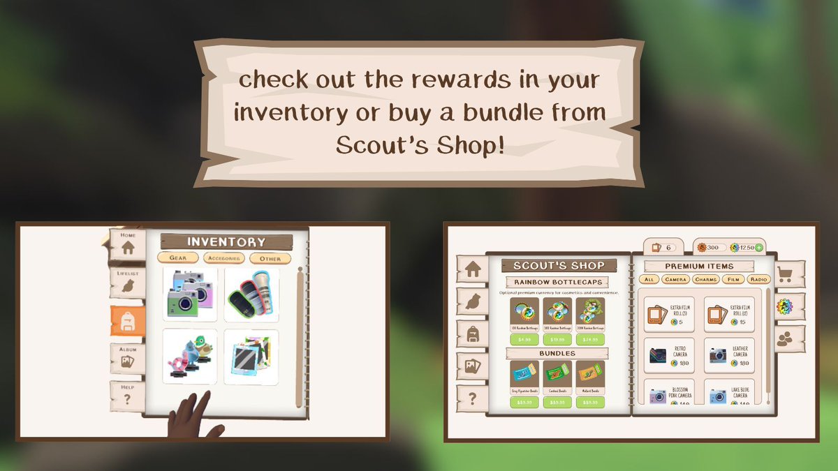_BuffaloBuffalo's tweet photo. Did you support Birdseed in Early Access with one of the bundles? All your redeemables should now be in your Inventory! ๐ธ๐
Want to get a bundle? They are still available in Scoutโs Store for a new post-launch price!
#vrgame #cozygame #indiegame #indiegame #birdgame https://t.co/qAyEeA9sna