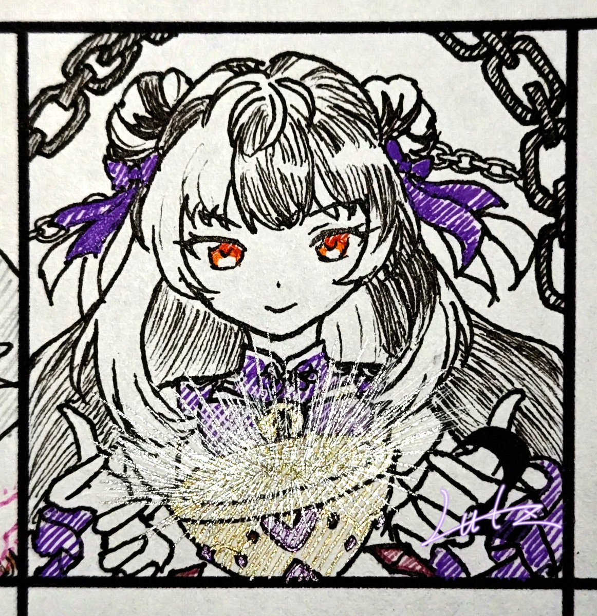 デイリー落描き。
以前デジタルで描き始めたものの「似ねえ〜〜〜！！！」ってラフで済ませちゃったやつがあったんだけど、それよりはらしく描けた気がする。