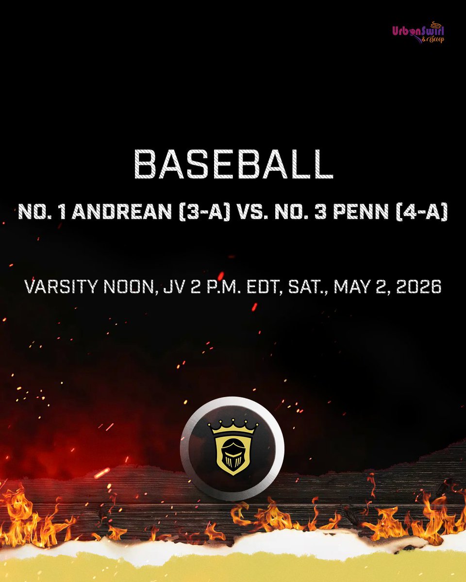 The_Pennant's tweet image. BASEBALL: State powers Andrean (No. 1 3-A) and Penn (No. 3 4-A) clash at Penn's Greg Dikos/Jordan Automotive Group Field today (Saturday, May 2, 2026).

⚾️Varsity plays at noon EDT
⚾️JV plays at 2 p.m. EDT
⚾️Andrean 9 state title, Penn 6 state titles

#legendary
