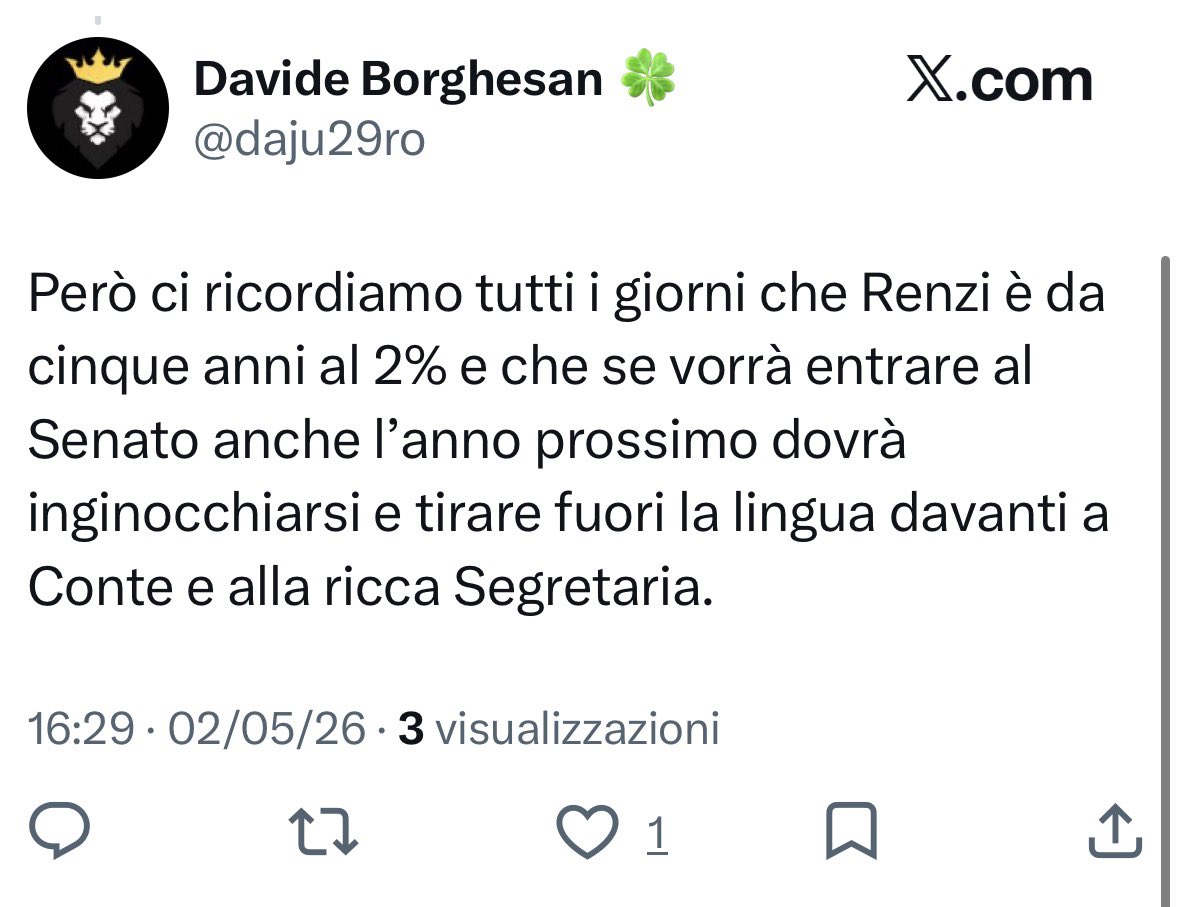 gabrieligm's tweet photo. @daju29ro Grazie del suo prezioso commento visualizzato da tre persone. Le rispondo che almeno viene visto un po di più. https://t.co/T87bysHNw5