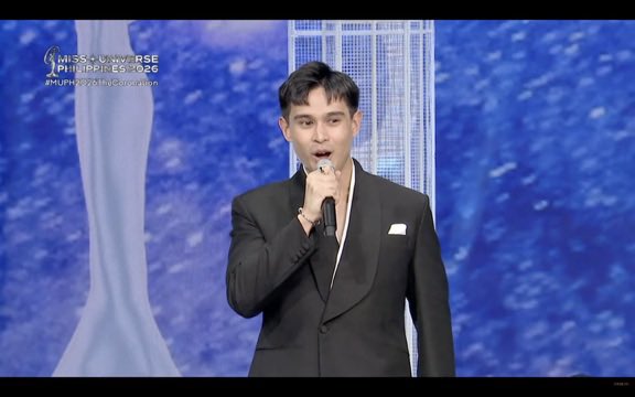 cebudailynews's tweet image. 'TONIGHT...' 

LOOK: Ralph De Leon, 2nd Big Placer of PBB Collab Edition, encountered technical difficulties while reading the prompter during the Miss Universe Philippines 2026 coronation night. | via Ian Peter Guanzon #CDNDigital

📷: Empire PH