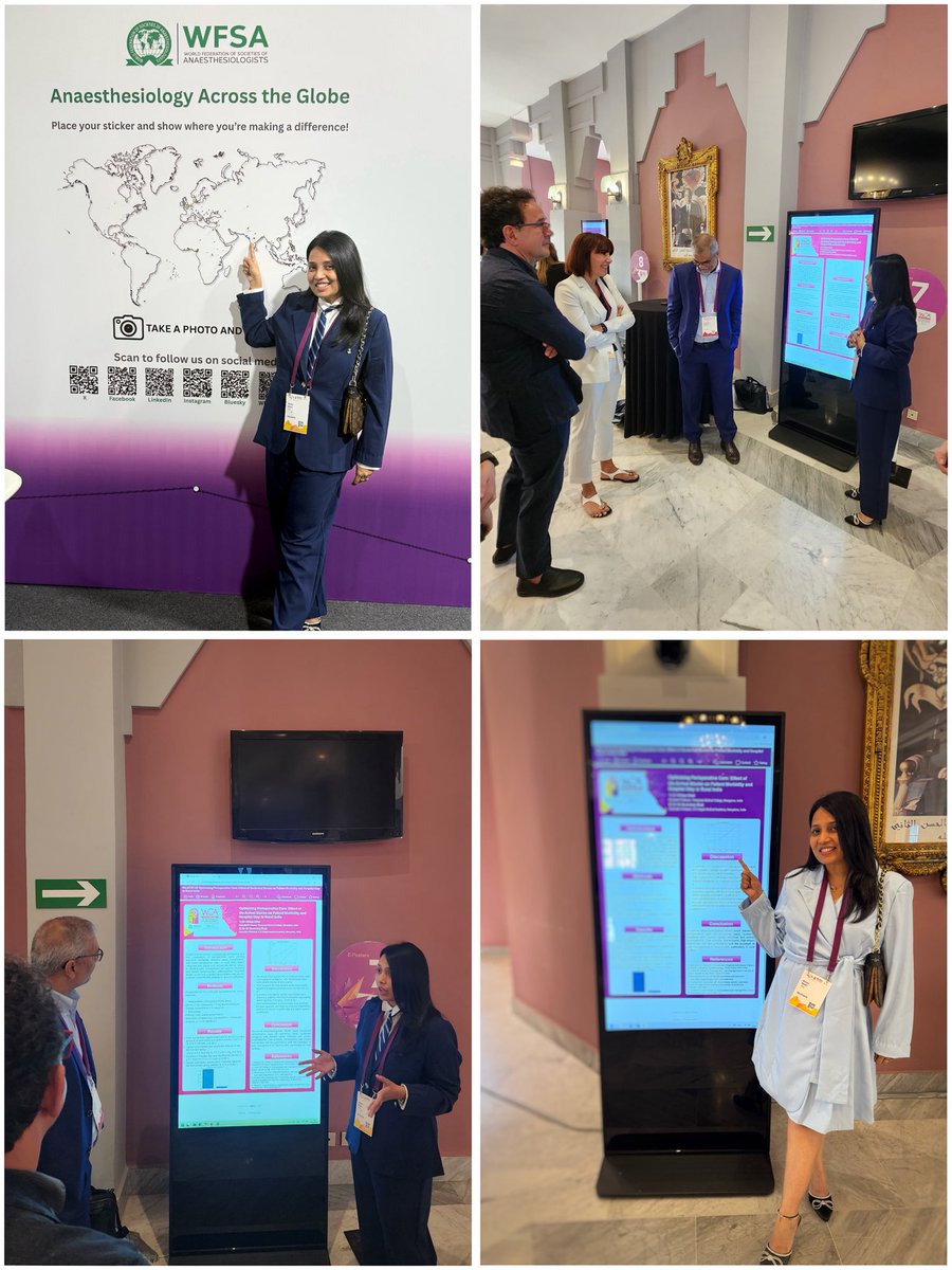 shilpabhat04's tweet photo. Grateful for the opportunity to share my work on early “on-arrival” block strategies from the Indian perioperative setting at #WCA2026, Marrakech 🇲🇦

Valuable discussions, shared learning, and global perspectives.

#regionalanaesthesia #onarrivalblocks
@AoraIndia https://t.co/FGsODspPBY