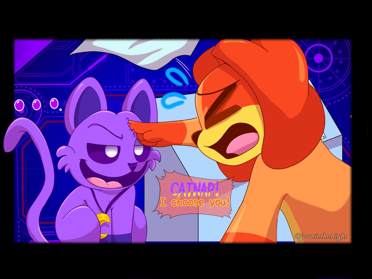 jooniethenight's tweet image. ➡️  ➡️  ➡️🐱💜
#poppyplaytime3 
#PoppyPlaytime 
#catnap 
#dogday 
#fanart