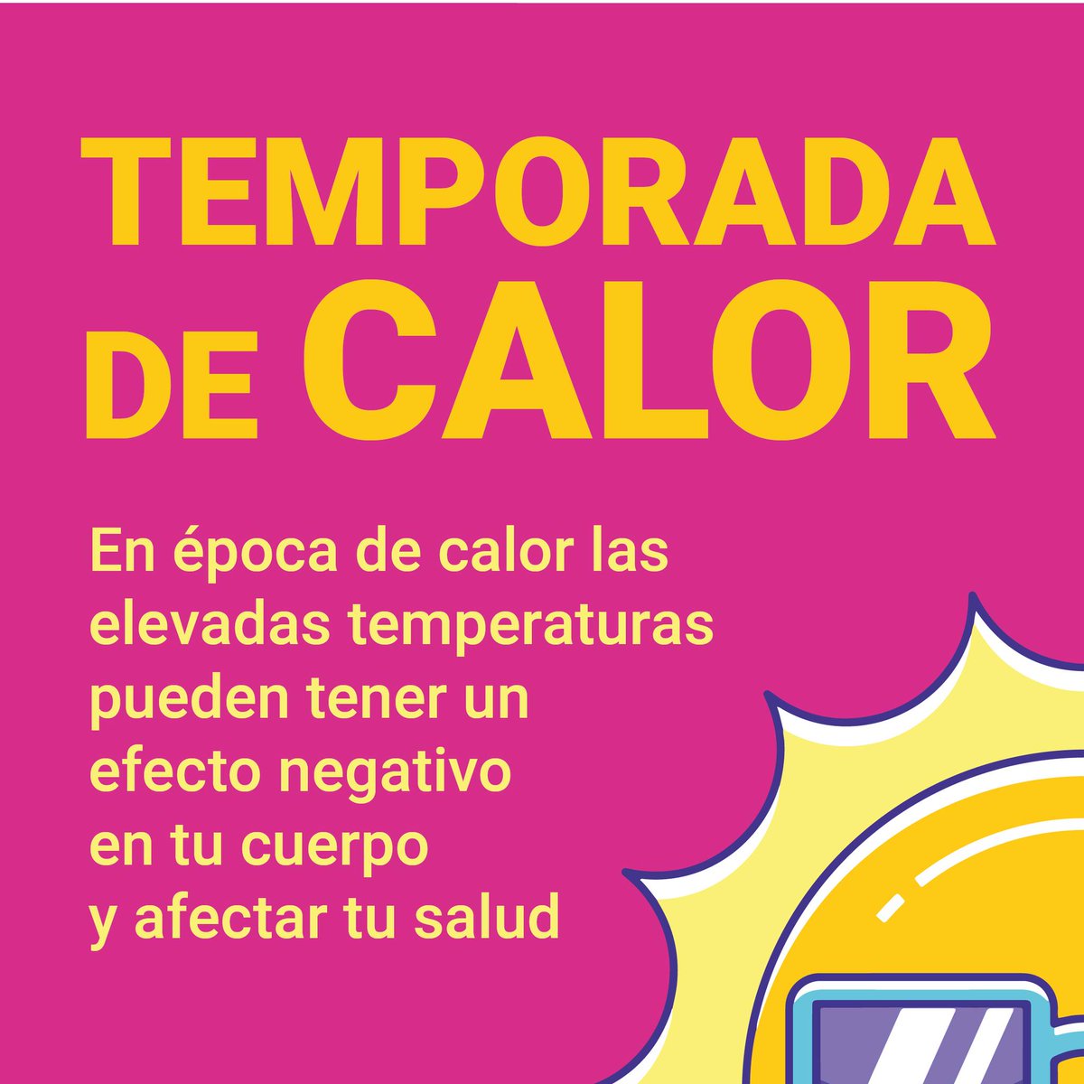 SGIRPC_CDMX's tweet image. En días de #calor en la Ciudad de México, toma en cuenta las siguientes recomendaciones para protegerte:
✅ Usa bloqueador
✅ Mantente hidratado
✅ No exponerse al sol por tiempo prolongado
✅ Evita comer en la vía pública, los alimentos se descomponen rápidamente