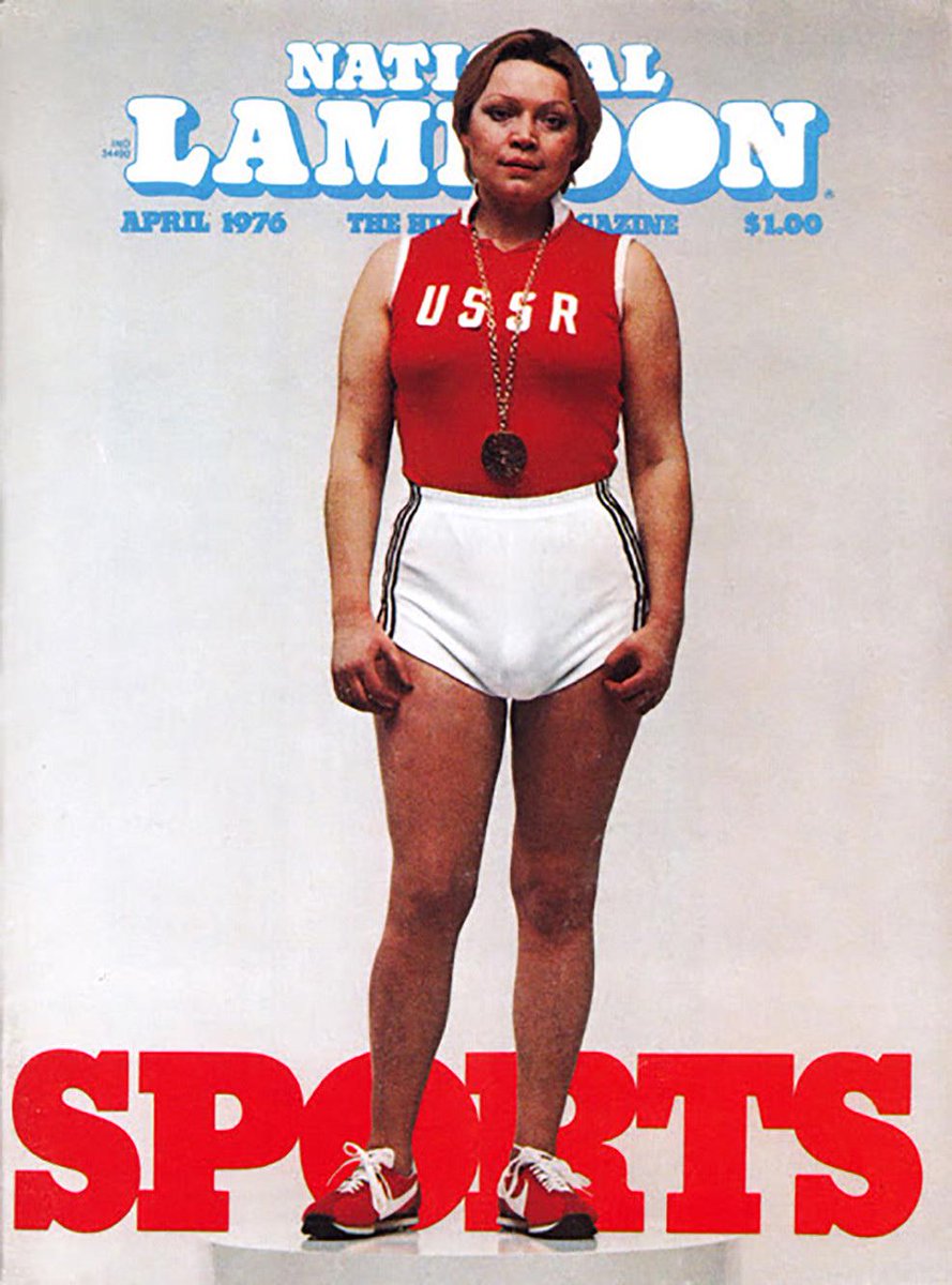 adagamov's tweet photo. 🇺🇸 Американский сатирический журнал National Lampoon в 1976 году о советских спортсменах на анаболических стероидах. https://t.co/dzeNq8haHu