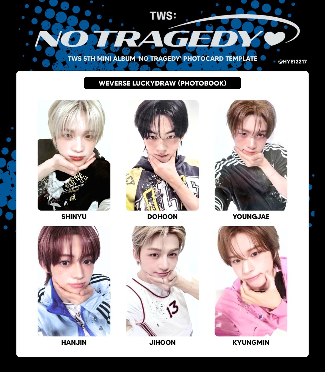 TWS 5TH MINI ALBUM 'NO TRAGEDY' PHOTOCARD TEMPLATE WEVERSE