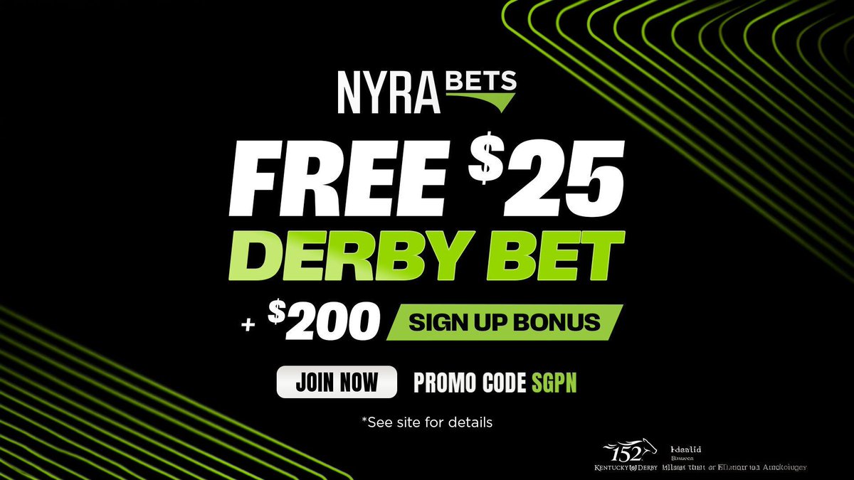 It's Derby Day! 🐎 

Get in on the Kentucky derby with a FREE BET &amp; deposit bonus 💰️ 

nyrabets.com/sgpn25