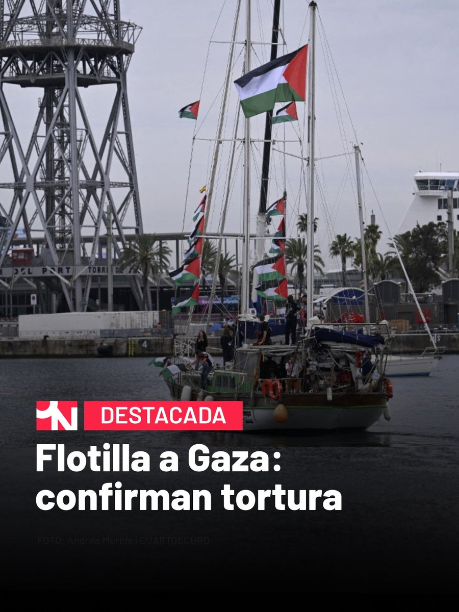 OnceNoticiasTV's tweet image. 🚨🇵🇸 #Entérate | La @gbsumudflotilla denuncia tortura contra activistas tras la intercepción de fuerzas israelíes en aguas internacionales.

Exige intervención urgente de la comunidad internacional y la liberación inmediata de #SaifAbukeshek y #ThiagoÁvila.

#OnceNoticias 🔻