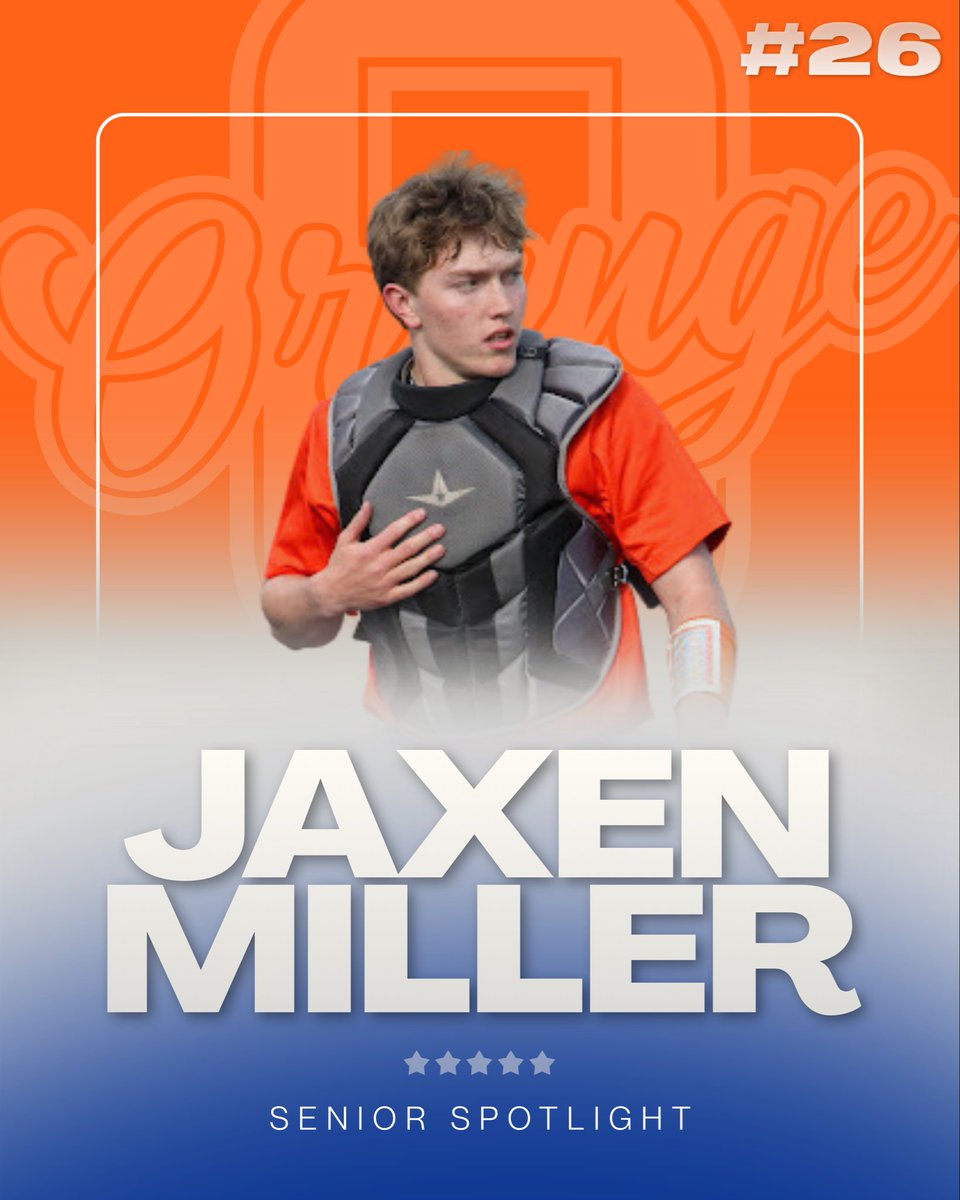 oobaseball's tweet photo. Senior Spotlight ⭐️ 𝗝𝗮𝘅𝗲𝗻 𝗠𝗶𝗹𝗹𝗲𝗿

We are counting down the days to SENIOR NIGHT on May 8th! Congratulations to Jaxen!

#OrangeBaseball | #ICCU https://t.co/zkU0P1bYsT