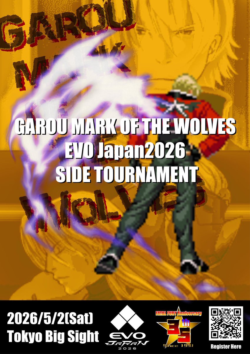 Garou: Mark of the Wolves at #EvoJapan2026 concluded.

76 hungry wolves players gathered to crown a champion. High level play all around, worthy of a big tournament like evo.

Congratulations to the organizers, players and the community. Amazing tournament!

TOP 8