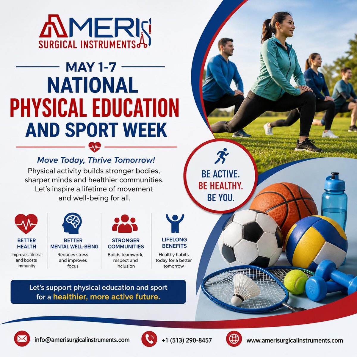 AmeriSurgicals's tweet image. Get moving this National Physical Education &amp;amp; Sport Week! 🏃‍♀️
Physical activity supports a healthier body and mind—start small, stay consistent.

#PESportWeek #StayActive #HealthyHabits #AmeriSI #AmeriSurgicalInstruments #AmeriSurgical

amerisurgicalinstruments.com