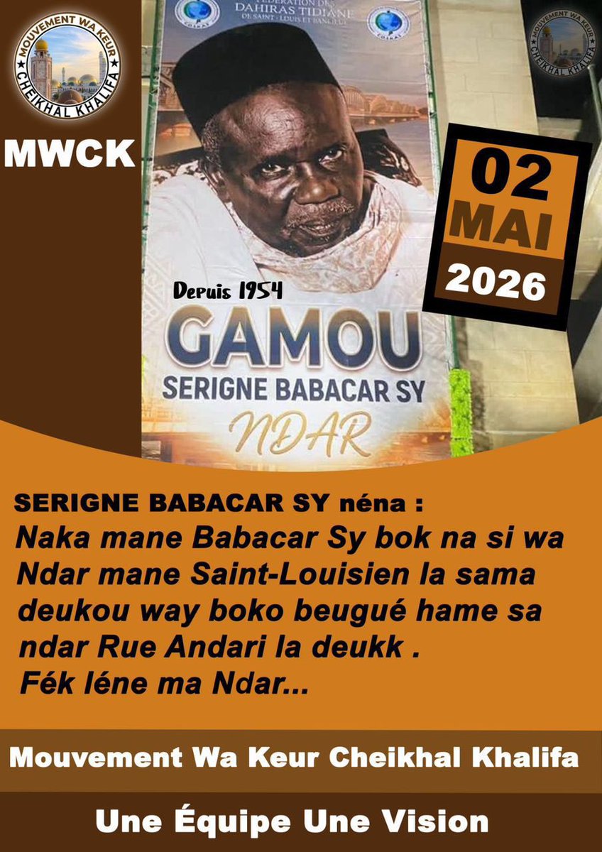 Mouvement Wakeur Cheikhal Khalifa tweet media