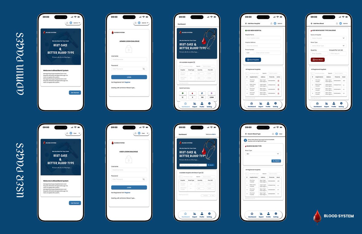 Named_Babs's tweet photo. Design that saves lives.
I’m excited to share a project I’ve been working on: Blood System, a comprehensive mobile platform designed to bridge the gap between hospitals and blood availability.
In critical healthcare moments, every second counts.#ProductDesign #UX #BloodManagement https://t.co/JWb9JPGWNy