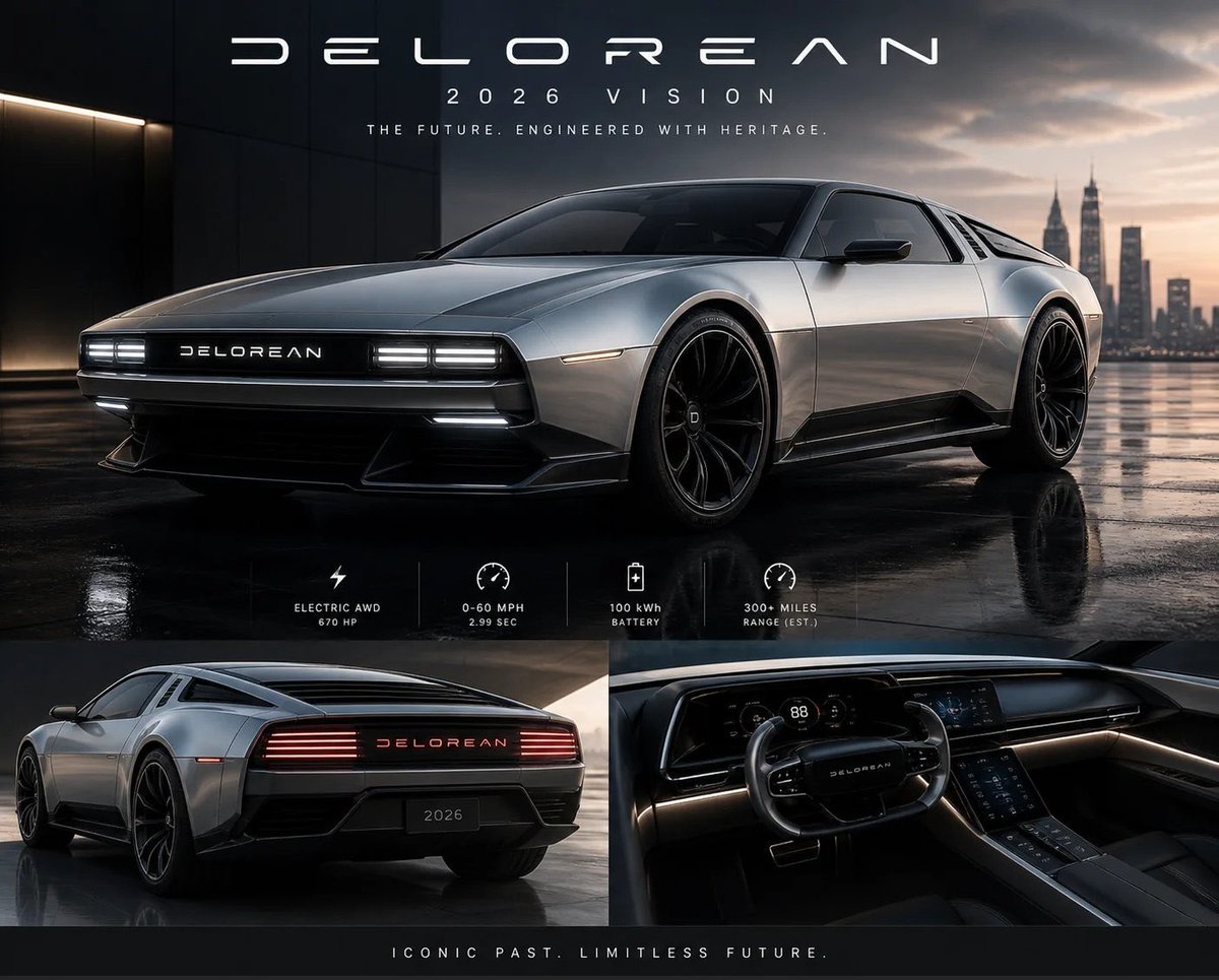 デロリアンが2026年に新型モデルを発売するというニュースを目にするで