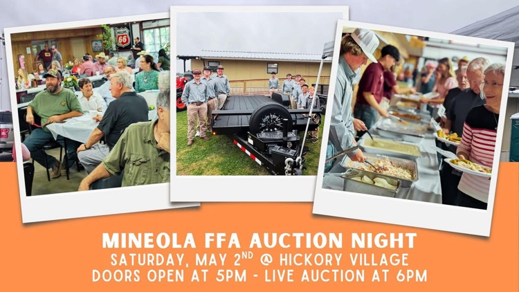 MineolaISD's tweet photo. We hope you are making plans to join us at our Annual Mineola FFA Fish Fry and Auction this evening. Doors open at 5:00 p.m. https://t.co/4E1iWl7XT4