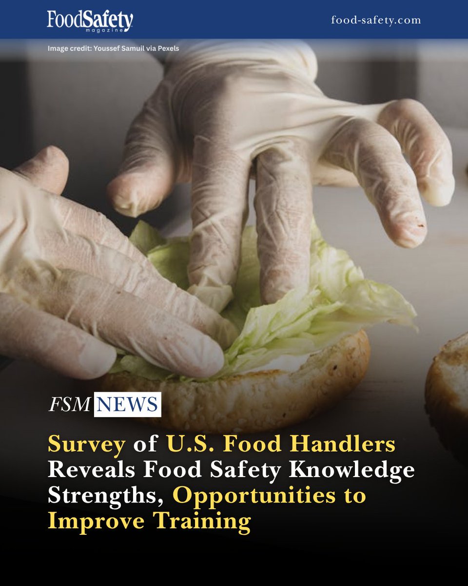 FoodSafetyMag's tweet image. A survey of more than 2,700 retail food handlers has revealed strong food safety knowledge overall, with room for improvement in certain areas. The findings support recommendations for enhancing training programs. #foodsafety

👉 brnw.ch/21x28As