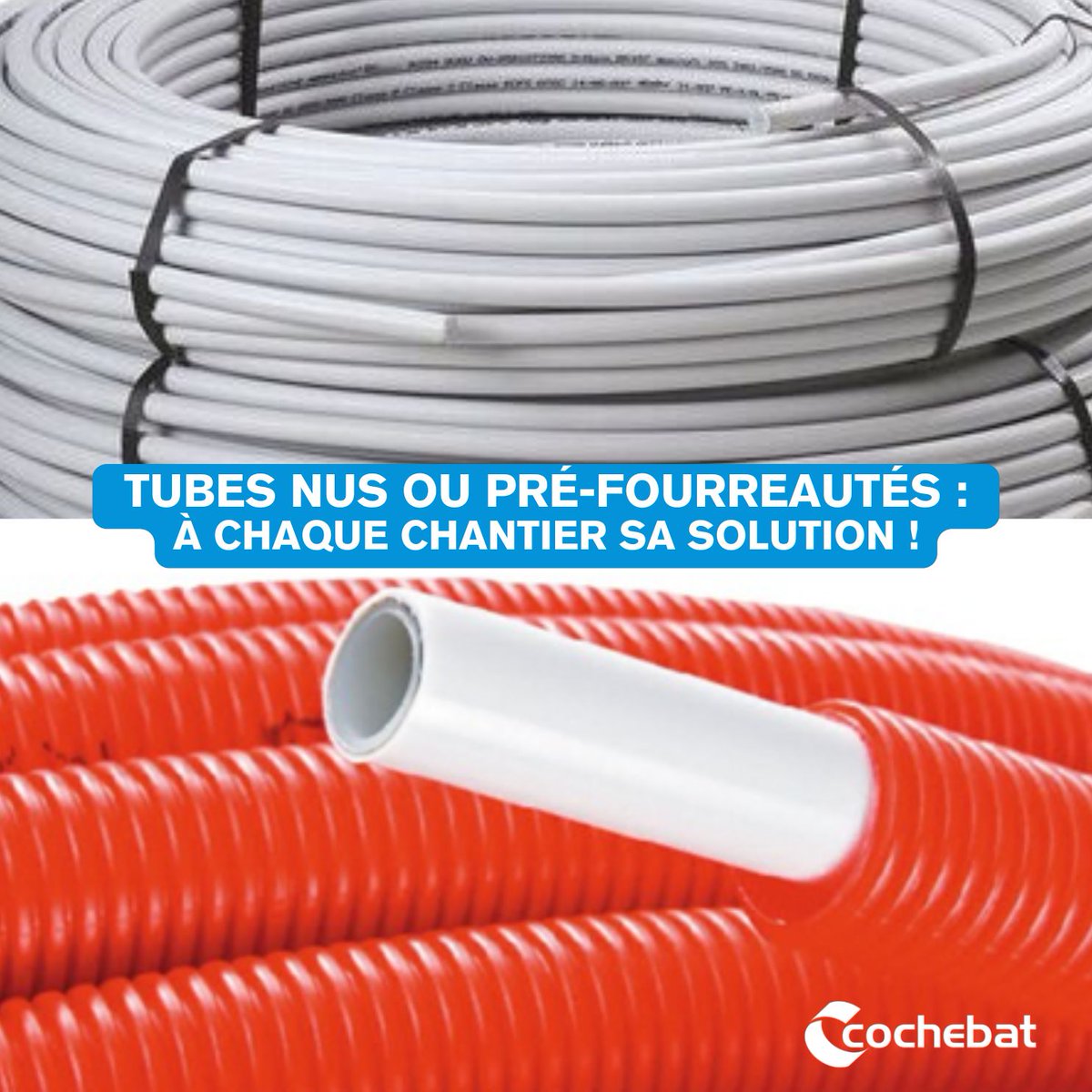 cochebat's tweet photo. #Hydrodistribution : tubes nus ou pré-fourreautés, à chaque chantier sa solution ! 

🔷 tube nu, inséré dans une gaine mise en place au préalable,
🔷 version pré-fourreautée, avec le tube déjà intégré dans sa gaine en usine.

❗ Attention : le choix dépend toujours du chantier https://t.co/j7YaMtb0SG