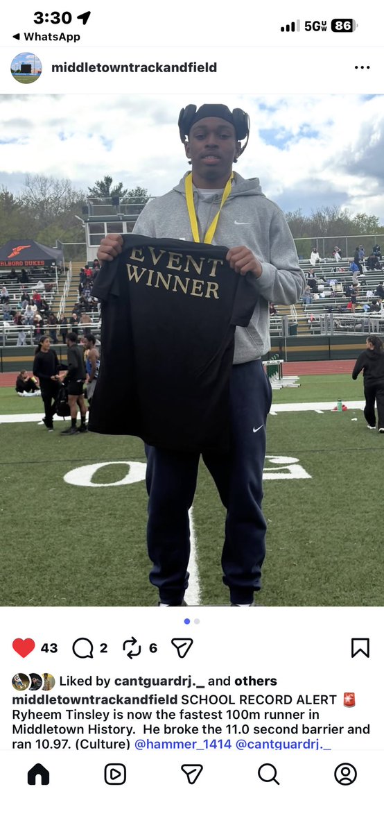RyheemTins30740's tweet image. Blessed to break the Middletown HS 100m school record with a 10.97. More work to do.
#TrackAndField #Speed #ClassOf2027
@Mtownfb @MiddieAthletics @TEC_Recruiting @StirFrySports
