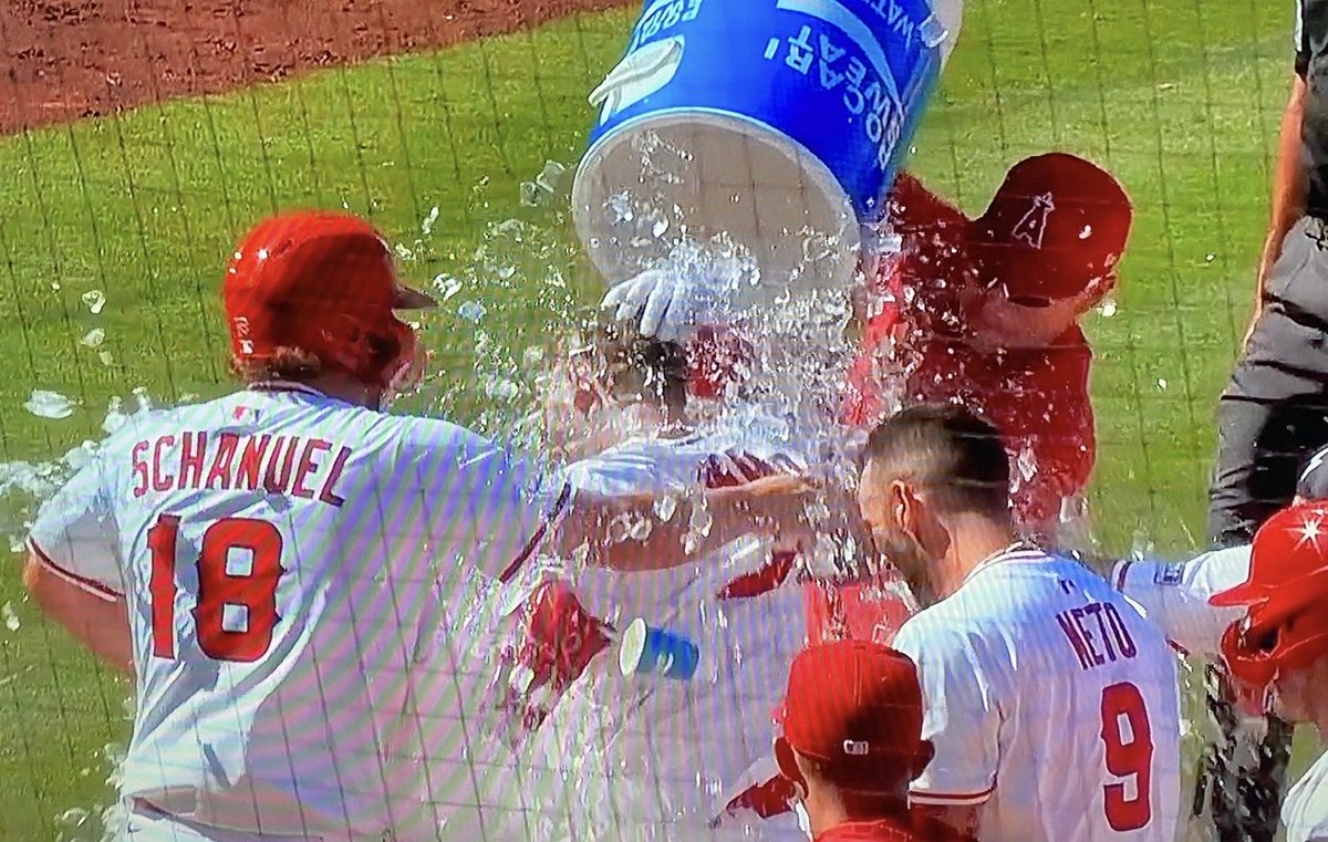 angelsgrandma3's tweet photo. I want to see this scene again. I want a Win against the Mets today. Let’s Go Angels! ❤️😇⚾️ #RepTheHalos #Angels #1AngelsFan https://t.co/5s1JRRbNFk