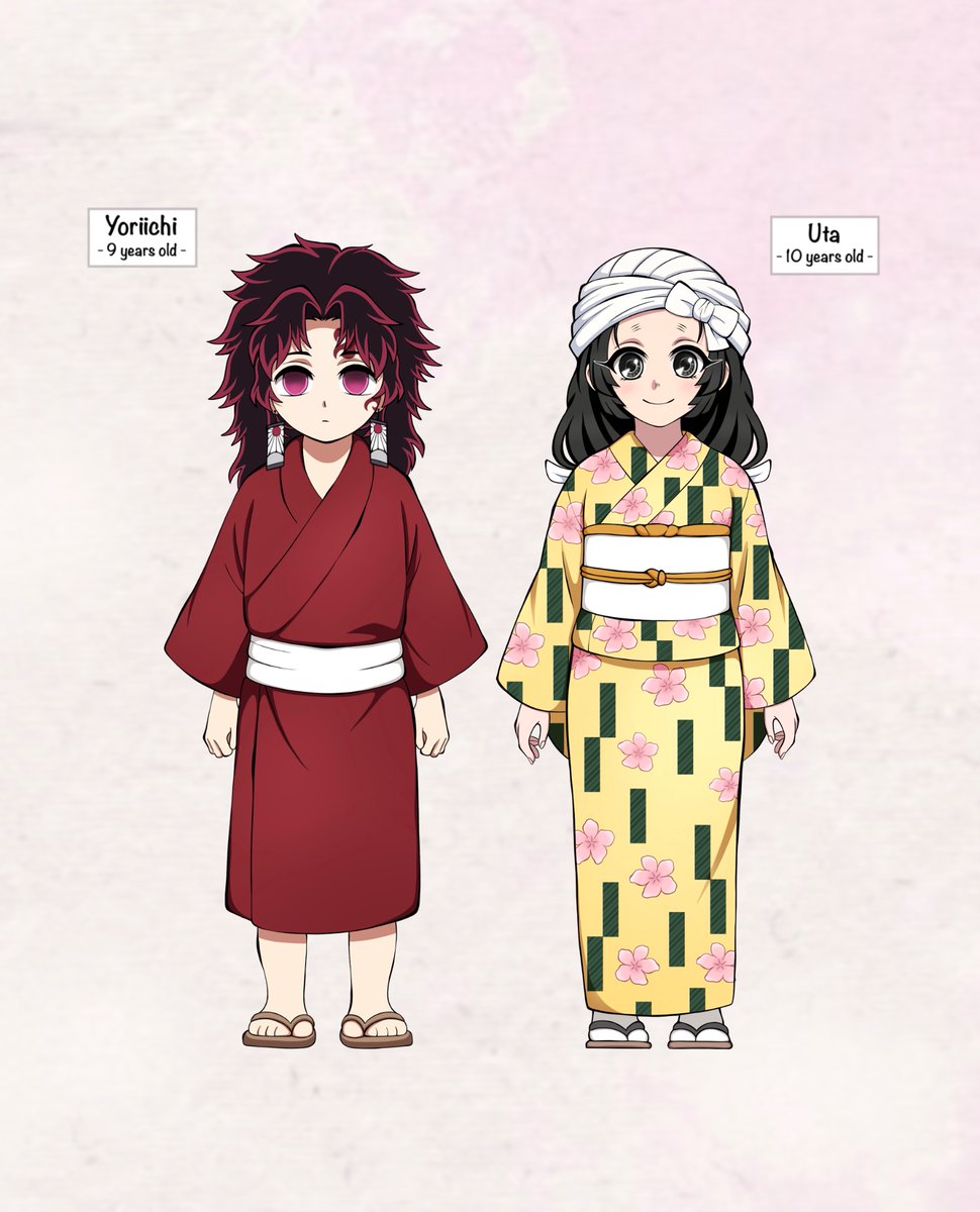 Her age was said to be about his. So I like the idea of Uta being a little older than Yoriichi. C:
