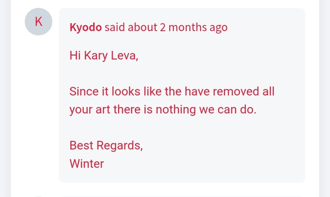 rexhmuu's tweet photo. Así que. Esta rusa sigue fingiendo ser yo y roba mis diseños descaradamente para modificarlos con IA.
¿Qué me parece peor? Que #Kyodo decide no actuar y simplemente ignorarme. 
Qué forma de actuar contra el robo de derechos de autor. https://t.co/8y4ZUfZKiG