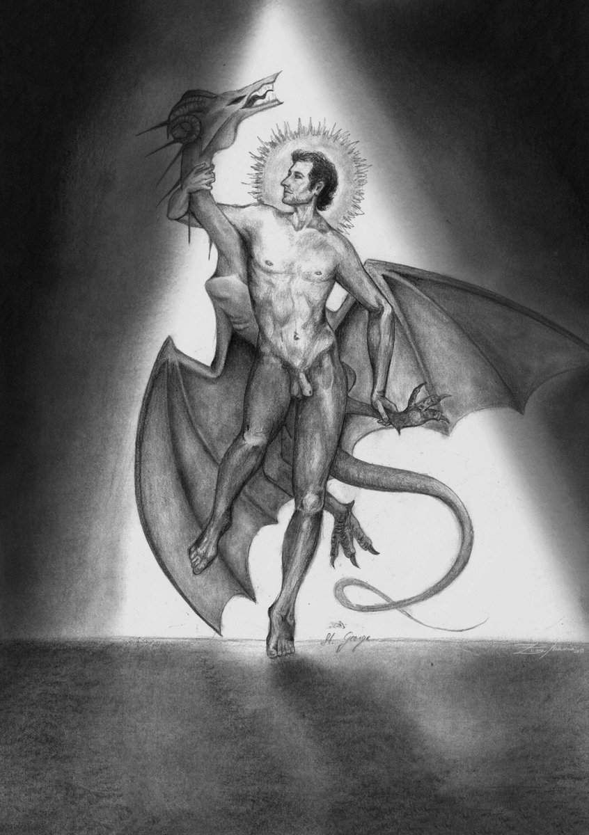 zuzanamariana's tweet image. St. George. What a man. Well, an OC portrayed as St. George, but... yeah. #art #traditionalart