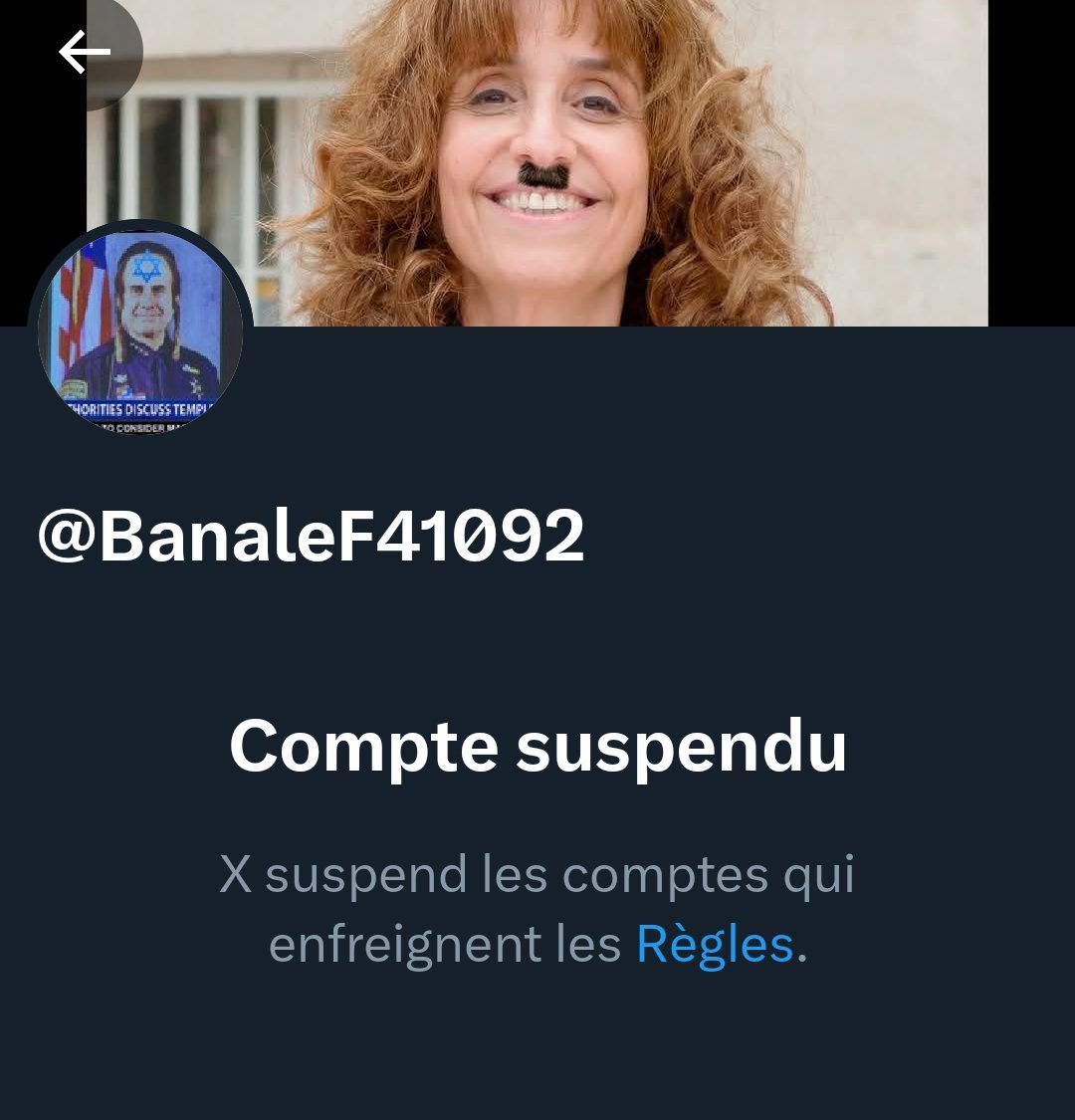Ahahahah compte suspendu pour le déchet antisémite. 😏
Il faut signaler ce genre de 💩, vraiment.