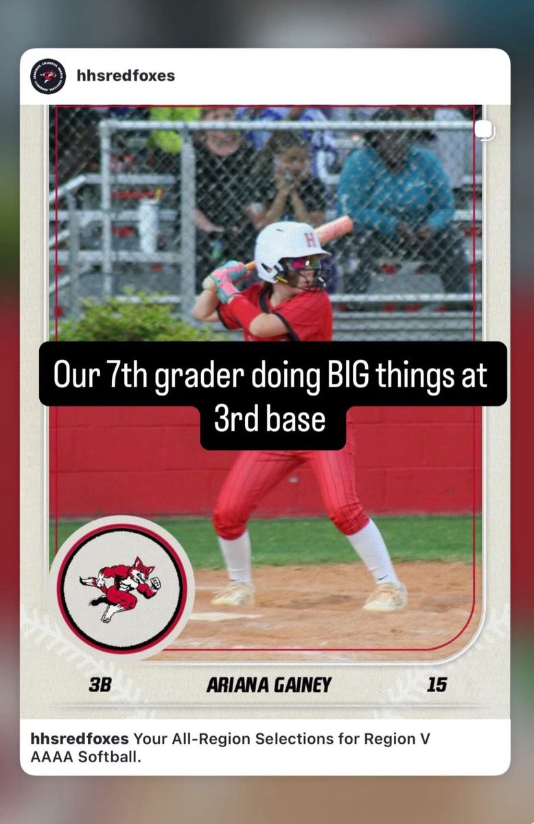 AriGainey's tweet photo. Region V AAAA softball All-Region selection 3B. This season has been a wonderful learning experience playing a new position where my team had a need for me to play up in varsity in 7th grade. Looking forward to playoffs.
@12U_Uprising @MaxPreps @LineDsoftball @ExtraInningSB https://t.co/BywCCKxuAd