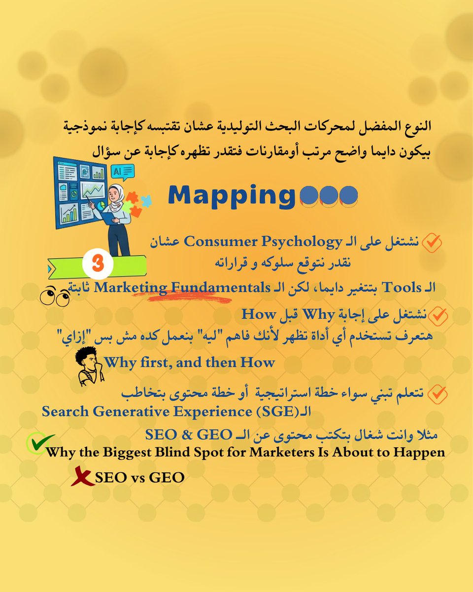 Contentesraa111's tweet image. لو بقالك أقل من 3 سنين في المجال، فغالباً الـ  Bookmarks عندك مليانة بــ أهم 100 أداة AI أو أقوى 50 برومت لكتابة المحتوى ✏️ 
 How to Become an AI Empathic Marketer in 4 Stages 💡
#AI_Marketer #Careergrowth 
#AI_Strategist
#AI_mindset
#GEO