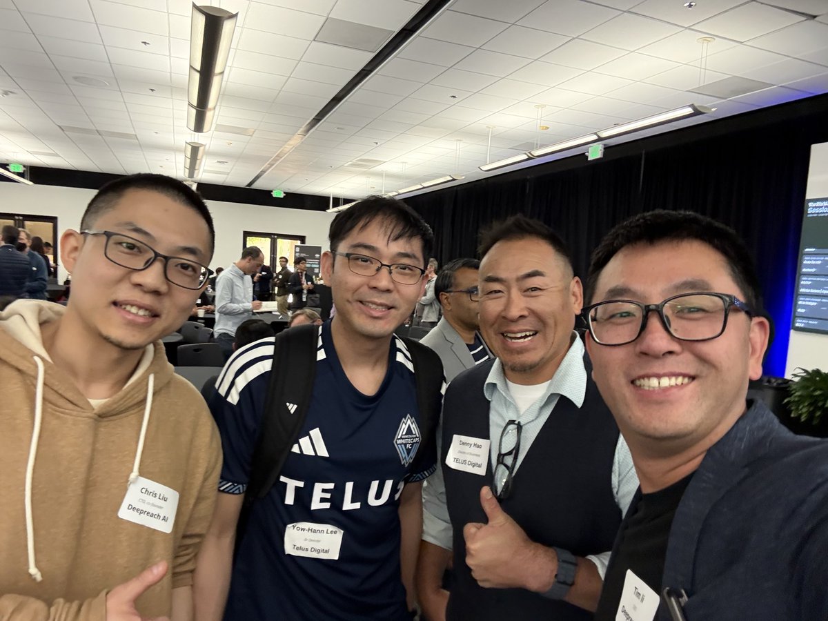 TimLi_DR's tweet photo. Had a blast at the World Models Summit by @TELUS & @PlugandPlayTC! 
Key takeaways:
Yann LeCun on the future of World Models.
Insights on data value from the panel w/ @mylesliu, TorySmith, Ben Levin & Rajesh Radhakrishnan.
Great to catch up with Yow-Hann Lee to explore data eval collabs, and Ben V. on Gaussian Splatting vs. Lidar+Vision. 🤖✨
Thanks @scepike & Denny Hao for the invite!
#WorldModels #EmbodiedAI #Robotics #AI #DeepreachAI #PnP