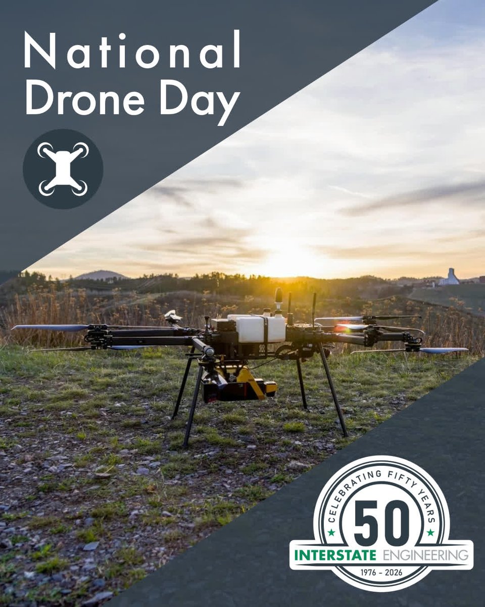 InterstateEng's tweet photo. On National Drone Day, we're highlighting how aerial technology is transforming the way we see and shape our communities.

Our drones capture the data behind smarter engineering, surveying, and planning decisions.

Discover more: https://t.co/SJeulVZV6v https://t.co/o9kchB0AKn
