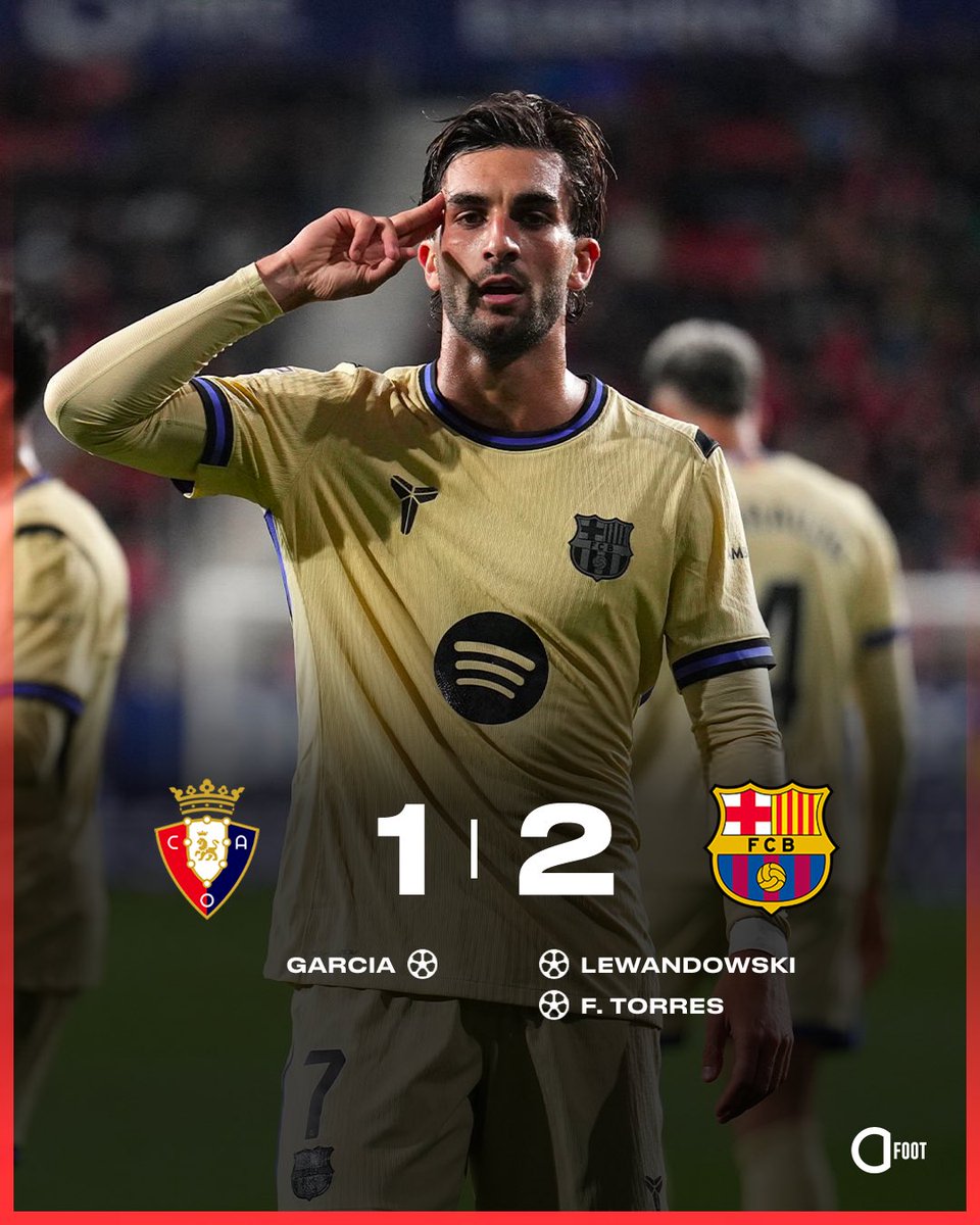 ActuFoot_'s tweet image. 🚨🚨 BARCELONE S’IMPOSE SUR LA PELOUSE D’OSASUNA ! 💙❤️

Les Blaugrana seront Champions d’Espagne demain si le Real Madrid ne gagne pas sur la pelouse de l’Espanyol. ⏳🏆