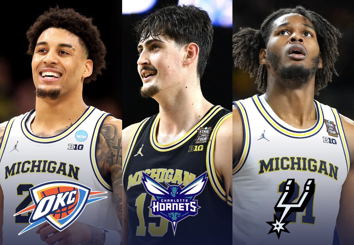 ESPN’s latest NBA Mock Draft: 

12th pick - Yaxel Lendeborg (Thunder) 
14th pick - Aday Mara (Hornets) 
20th pick - Morez Johnson Jr (Spurs)