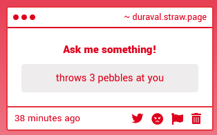 asyashubia's tweet image. Ow ow ow please stop that im allergic to pebbles please stop ow 

duraval.straw.page