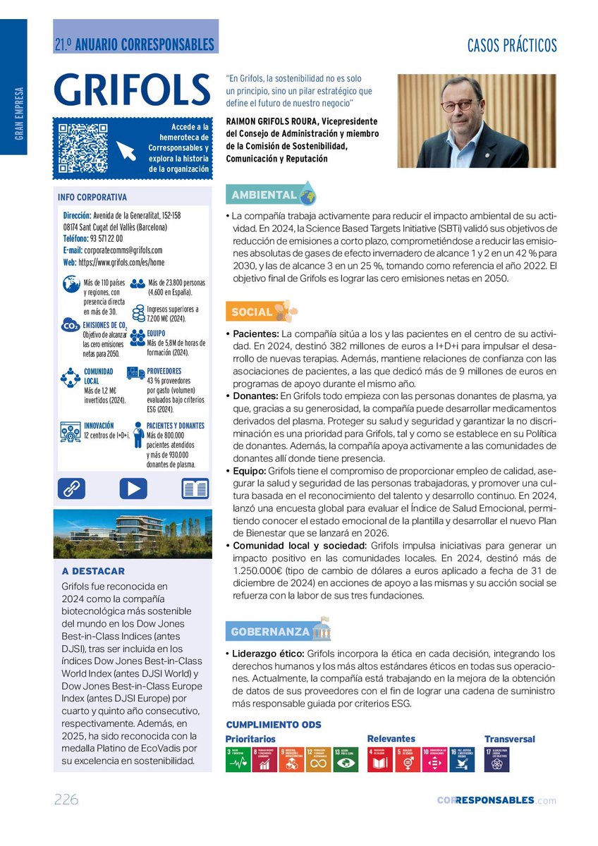 Corresponsables's tweet image. 🧬 #Grifols refuerza su estrategia ESG con objetivos climáticos validados por SBTi, 382 M€ en I+D+i y más de 9 M€ para asociaciones de pacientes.

🔗 f.mtr.cool/gvojwqnvyl

#Sostenibilidad #ESG #21AnuarioCorresponsables