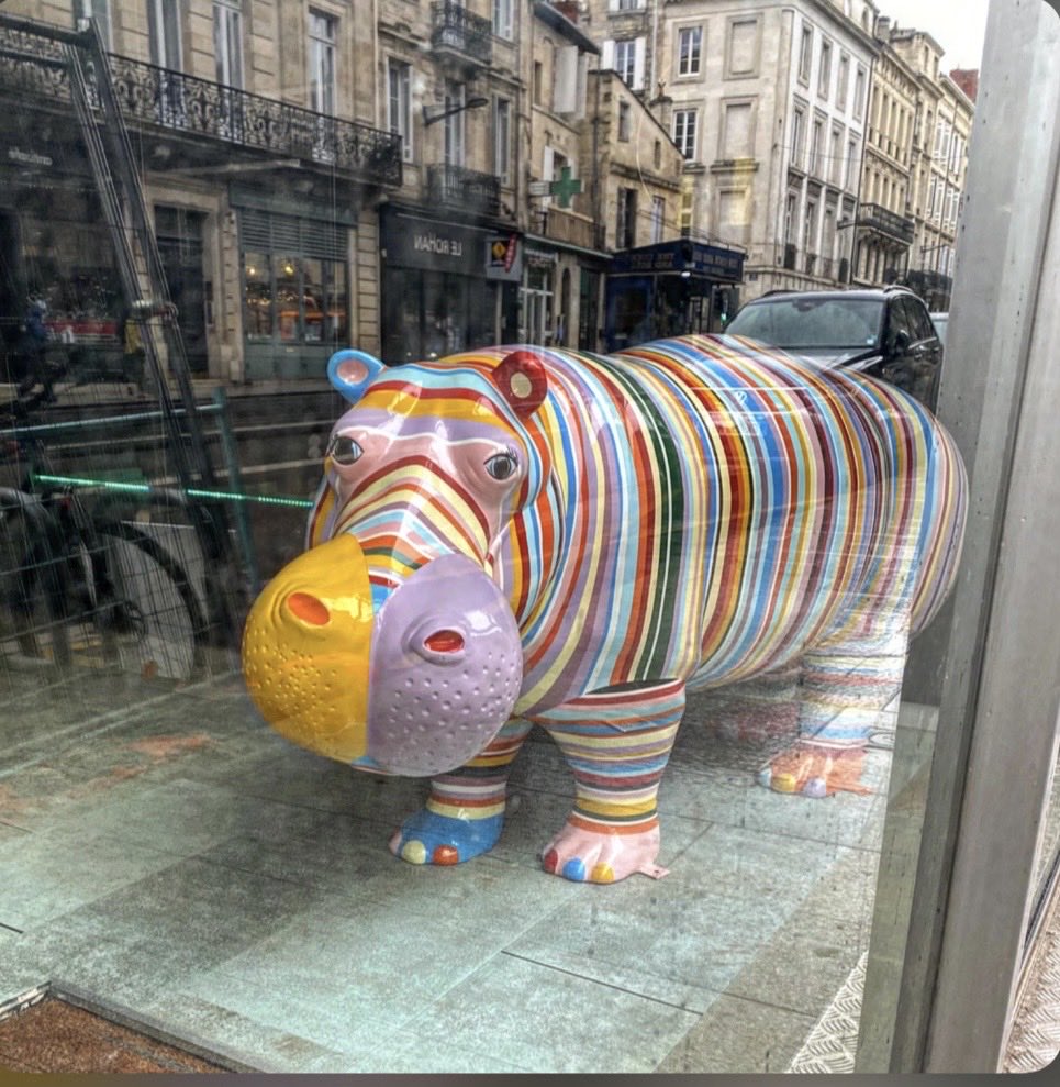 L_E_Ba's tweet image. Drôle de rencontre pour cet endroit! 

#streetphotography #streetart #hippopotamus #bordeaux #gironde