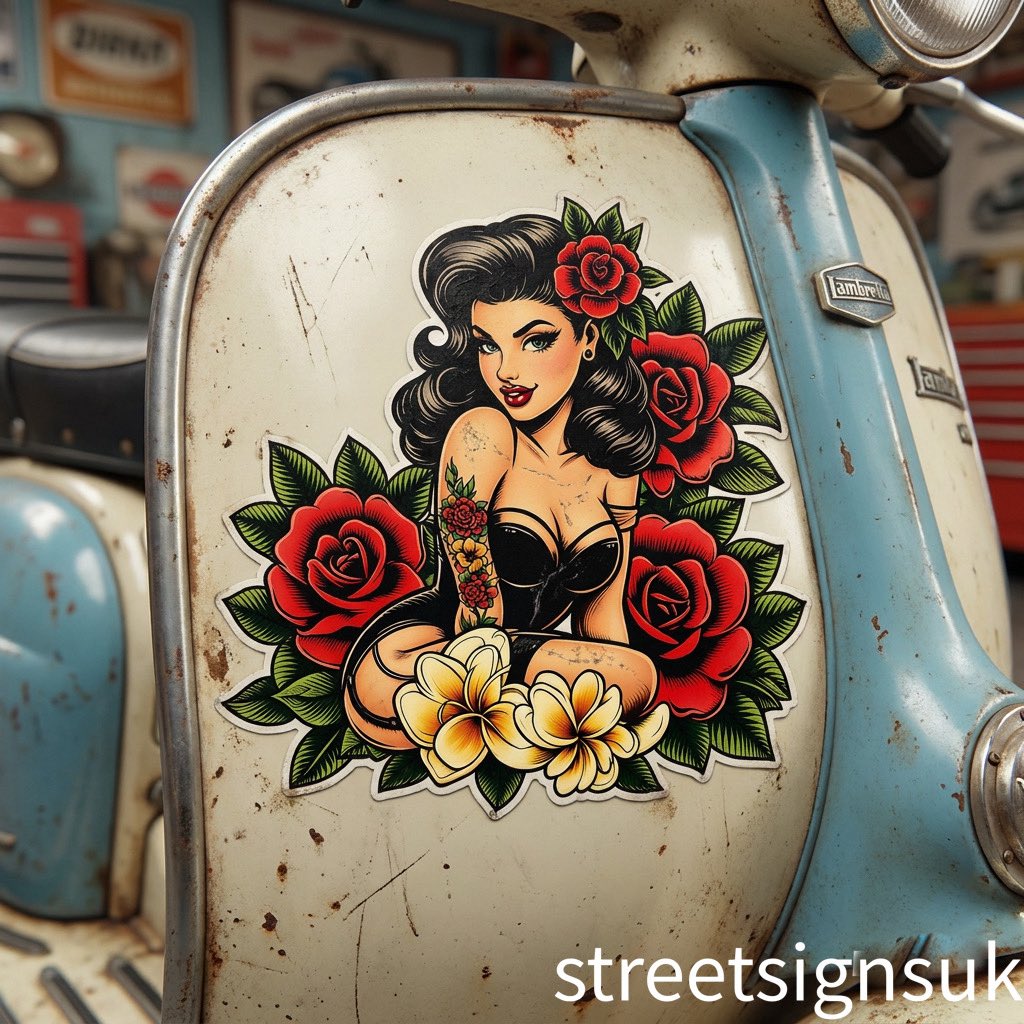 streetsigns0's tweet image. Love this vintage look self adhesive vinyl decal looks really smart #vintage #vintagedesigns #vintagedecals #scooterstickers #scootering #lambretta