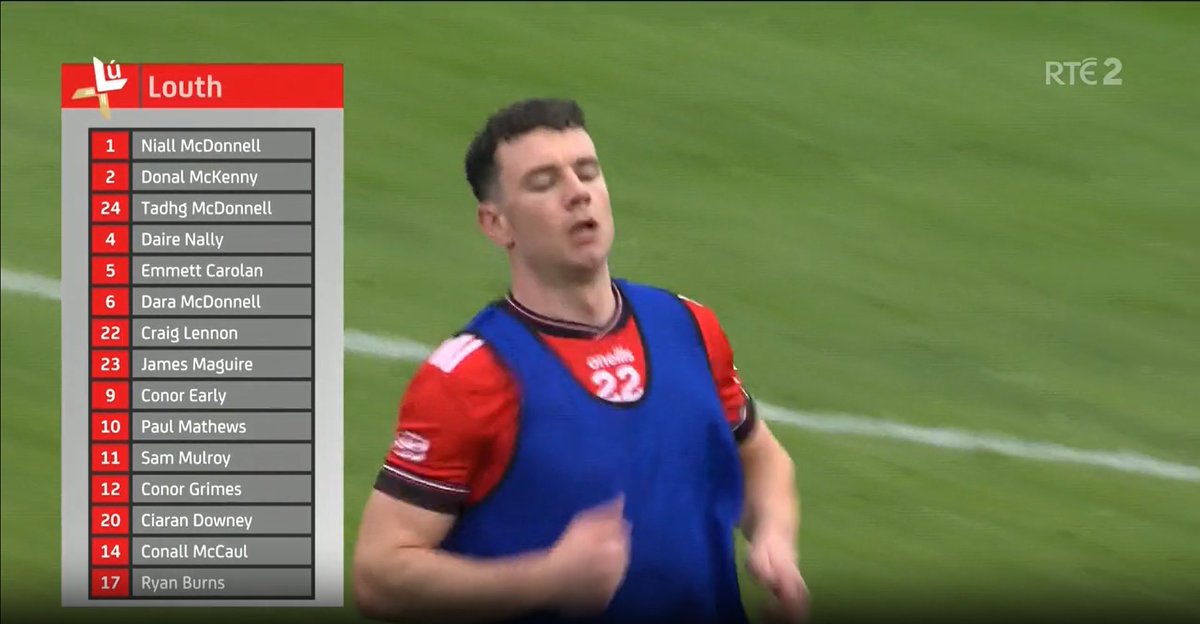 coilinduffy's tweet image. Louth team graphic on The Saturday Game could have been updated before broadcast - Daire Nally didn't start! #gaa #SundayGame